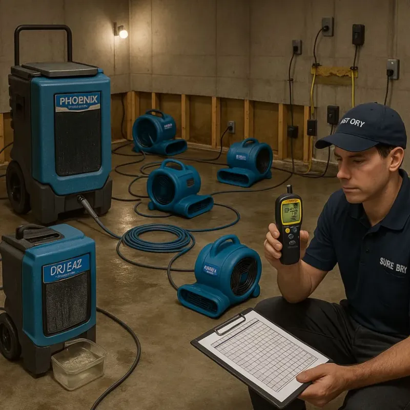 Structural Drying and Dehumidification process in Northampton, PA
